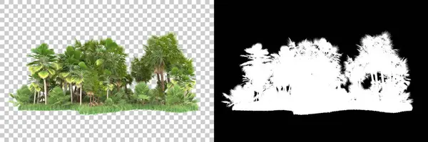 Tropenwald Hintergrund Mit Maske Darstellung Illustration — Stockfoto