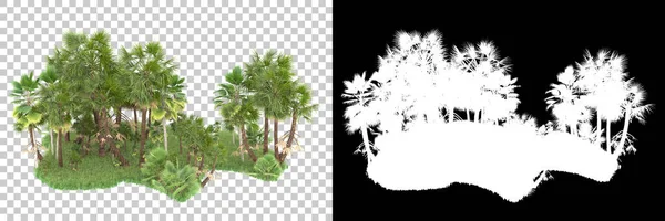 带着面具的热带森林 3D渲染 — 图库照片