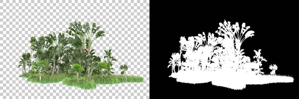 Arka Planda Maskeli Tropik Bir Orman Görüntüleme Illüstrasyon — Stok fotoğraf