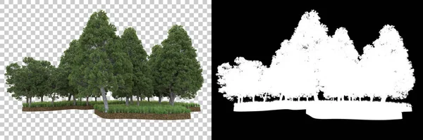 Bomen Geïsoleerd Achtergrond Met Masker Weergave Illustratie — Stockfoto