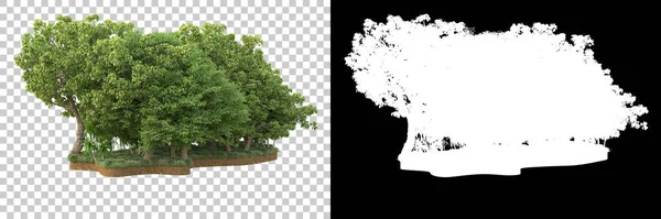 Árvores Isoladas Fundo Com Máscara Renderização Ilustração — Fotografia de Stock