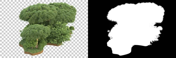 Puut Eristetty Taustalla Naamio Renderointi Kuvitus — kuvapankkivalokuva