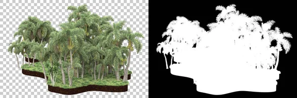 Arbres Isolés Sur Fond Avec Masque Rendu Illustration — Photo