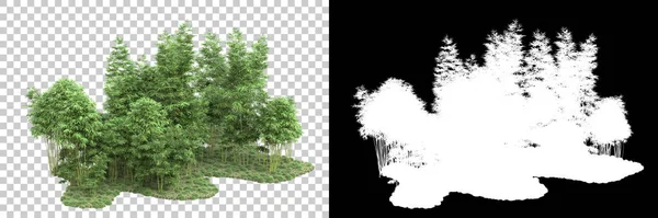 Orman Arka Planda Maskeyle Izole Edilmiş Görüntüleme Illüstrasyon — Stok fotoğraf
