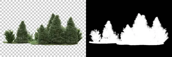 Träd Isolerade Bakgrunden Med Mask Återgivning Illustration — Stockfoto