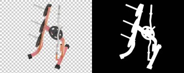 Arka planda maske olan ağırlık rafı. 3d görüntüleme - illüstrasyon