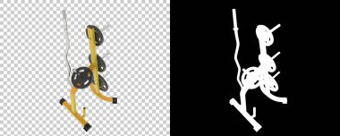 Arka planda maske olan ağırlık rafı. 3d görüntüleme - illüstrasyon