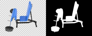 Arka planda maske olan kıvrımlı kol bankı. 3d görüntüleme - illüstrasyon