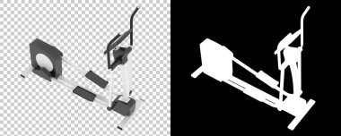 Beyaz arka planda spor aletleri. 3D görüntüleme. Görüntü