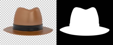 Arka planda izole şapka illüstrasyonu. 3d oluşturma, 