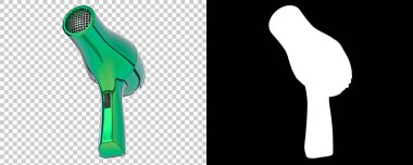 Saç kurutma makinesi beyaz arka planda izole edilmiş. 3d görüntüleme - illüstrasyon