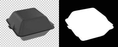 Hamburger konteynırı arka planda izole edilmiş. 3d görüntüleme - illüstrasyon