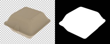 Hamburger konteynırı arka planda izole edilmiş. 3d görüntüleme - illüstrasyon