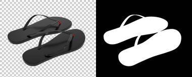 Arka planda parmak arası terlikler izole edilmiş. 3d görüntüleme, illüstrasyon