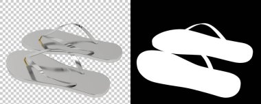 Arka planda parmak arası terlikler izole edilmiş. 3d görüntüleme, illüstrasyon