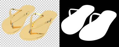 Arka planda parmak arası terlikler izole edilmiş. 3d görüntüleme, illüstrasyon