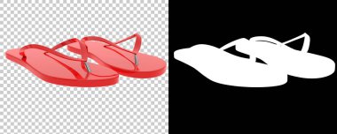 Arka planda parmak arası terlikler izole edilmiş. 3d görüntüleme, illüstrasyon