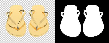 Arka planda parmak arası terlikler izole edilmiş. 3d görüntüleme, illüstrasyon