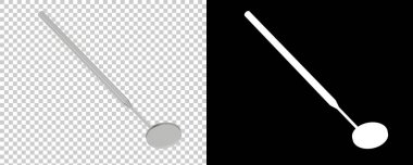 Dişçi aynası arka planda izole edilmiş. 3d görüntüleme - illüstrasyon