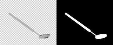 Dişçi aynası arka planda izole edilmiş. 3d görüntüleme - illüstrasyon