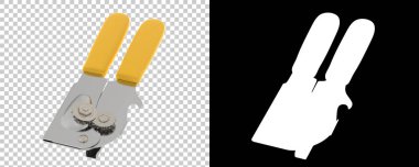 Konserve açacağı arka planda izole edildi. 3d görüntüleme - illüstrasyon