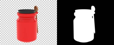 Cam kavanozun 3d renginde çizimi