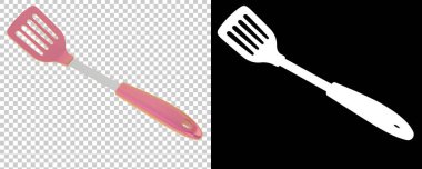 Spatula arka planda izole edildi. 3d görüntüleme, illüstrasyon