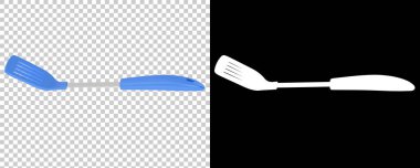 Spatula arka planda izole edildi. 3d görüntüleme, illüstrasyon