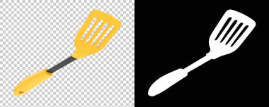 Spatula arka planda izole edildi. 3d görüntüleme, illüstrasyon