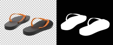 parmak arası terlikler şeffaf arkaplanda izole edildi  