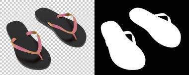 parmak arası terlikler şeffaf arkaplanda izole edildi  