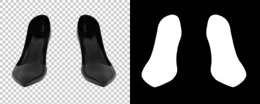 Arka planda izole kadın ayakkabıları. 3d görüntüleme - illüstrasyon