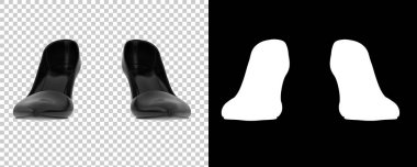 Arka planda izole kadın ayakkabıları. 3d görüntüleme - illüstrasyon