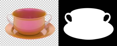 bir çorba kasesi ikonu 3D illüstrasyon 