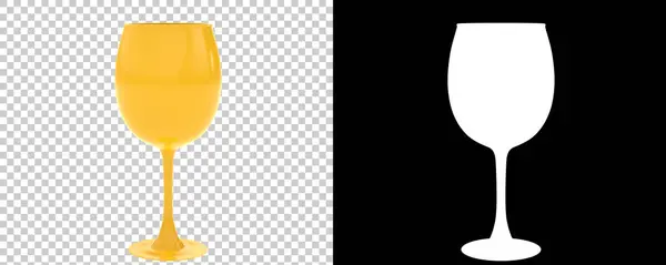 Color 3d rendered illustration of wine glass