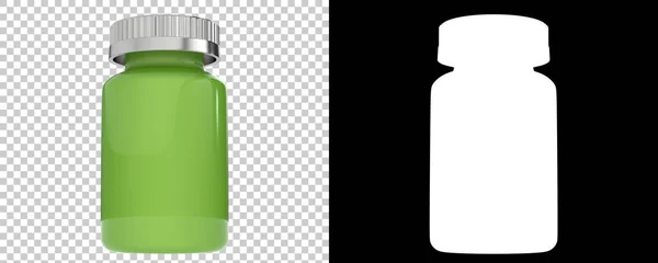 Pill Bottle Transparent Black Background — Stock Photo, Image