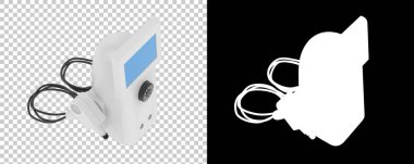 Defibrilatör arka planda izole edildi. 3d görüntüleme - illüstrasyon