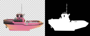 Arka planda izole edilmiş bir balıkçı teknesi. 3d görüntüleme - illüstrasyon