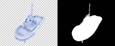 Arka planda izole edilmiş bir balıkçı teknesi. 3d görüntüleme - illüstrasyon