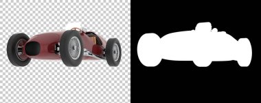 Şeffaf ve siyah arkaplanlı klasik Ferrari arabası