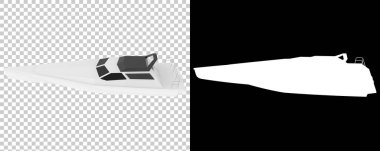 Sürat teknesi arka planda izole edildi. 3d görüntüleme - illüstrasyon