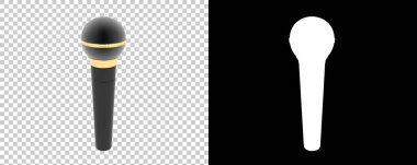 Mikrofon arka planda izole edildi. 3d görüntüleme - illüstrasyon