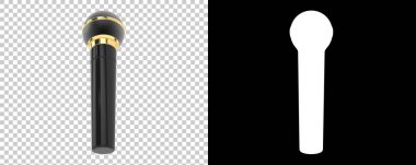 Mikrofon arka planda izole edildi. 3d görüntüleme - illüstrasyon