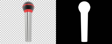 Mikrofon arka planda izole edildi. 3d görüntüleme - illüstrasyon