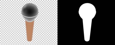 Mikrofon arka planda izole edildi. 3d görüntüleme - illüstrasyon