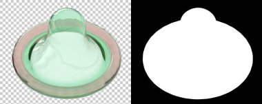 Prezervatif arka planda izole edilmiş. 3d görüntüleme - illüstrasyon