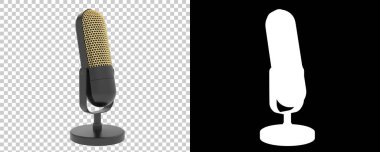 Arka planda izole edilmiş Retro mikrofon. 3d görüntüleme - illüstrasyon