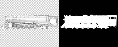 Lokomotif beyaz arka planda izole edildi. 3d görüntüleme - illüstrasyon