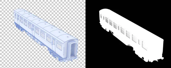 火车车厢隔离在透明和黑色背景的横幅 3D渲染 — 图库照片