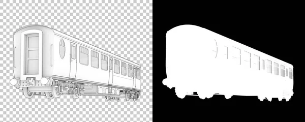 Vlakový Vůz Izolovaný Průhledném Černém Pozadí Pro Transparenty Vykreslování Ilustrace — Stock fotografie